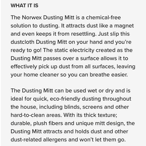 Norwex Dusting Mitt LE Dark Blue NWOT - Picture 6 of 12